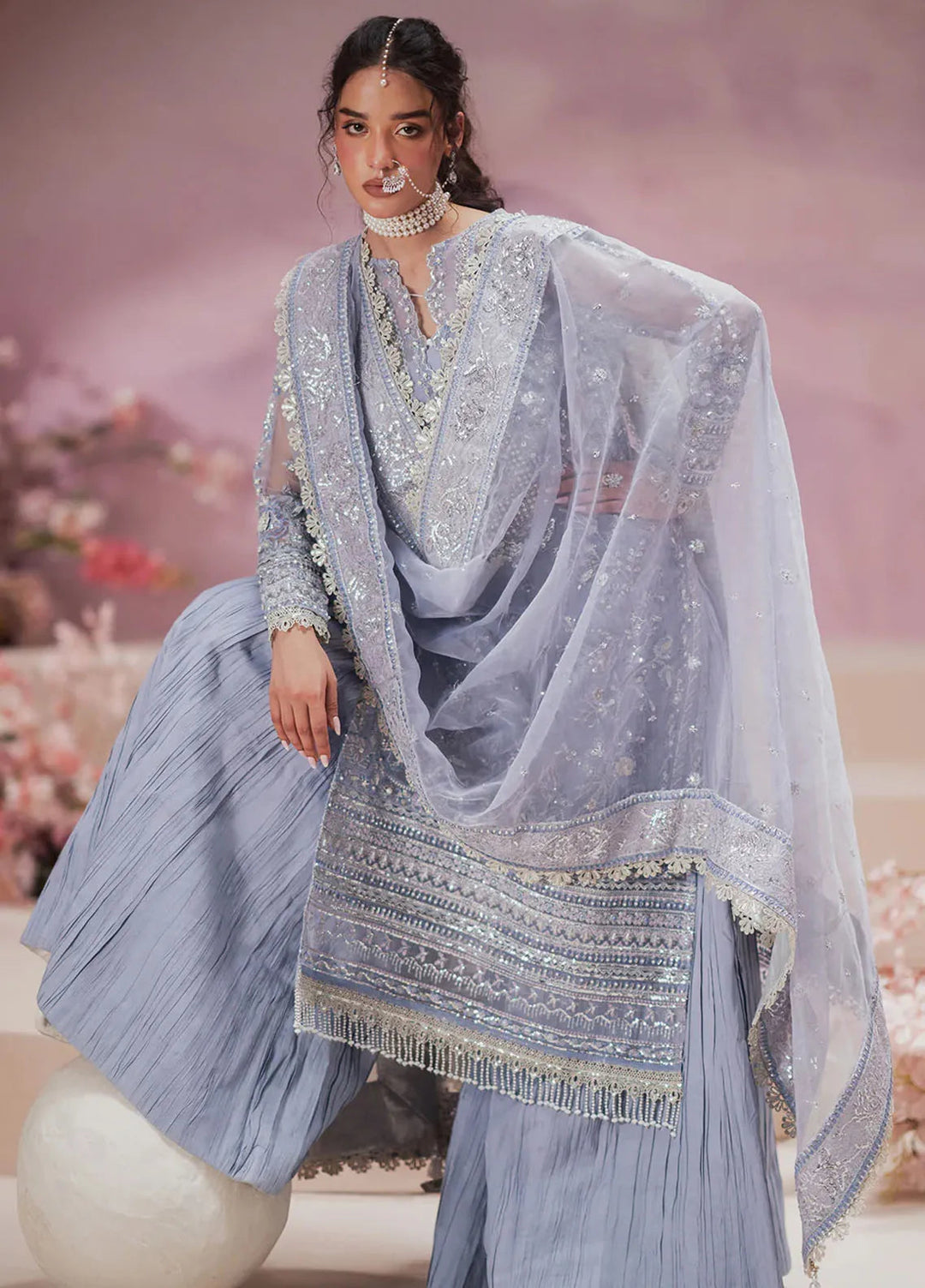 Zarposh Pret Embroidered Organza 3 Piece Suit Zemal
