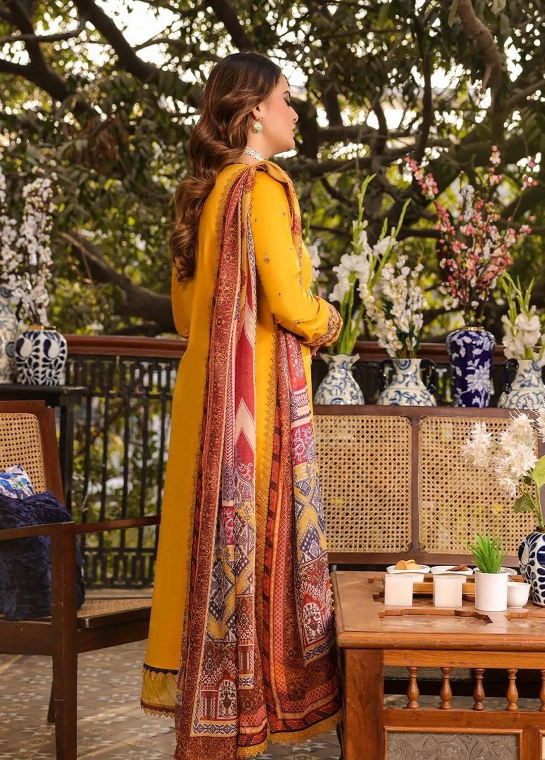 Zarq Barq By Asim Jofa Embroidered Cambric Unstitched Suit 3 Piece AJ23ZB AJZB-01 - Eid Collection