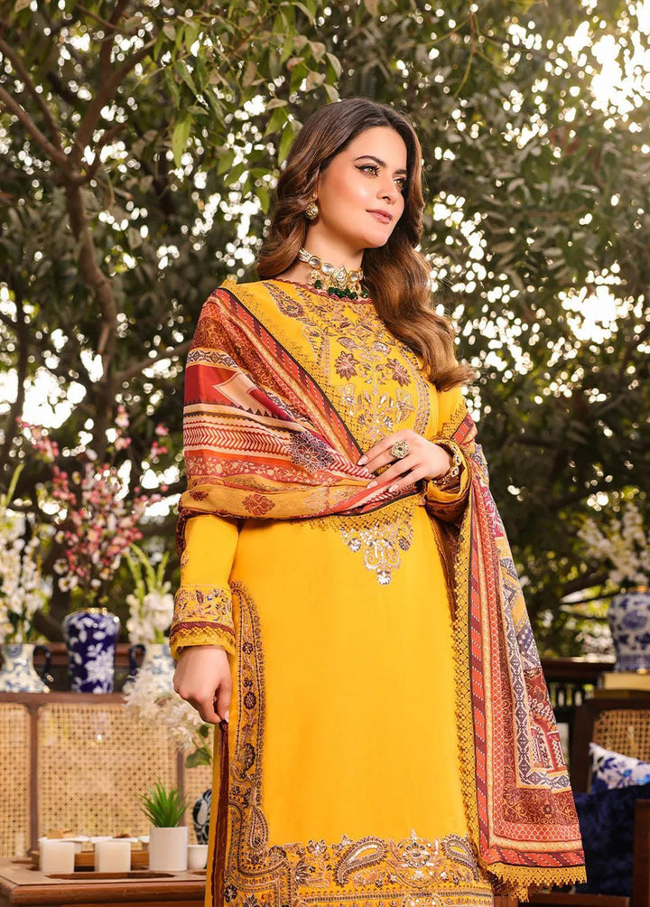 Zarq Barq By Asim Jofa Embroidered Cambric Unstitched Suit 3 Piece AJ23ZB AJZB-01 - Eid Collection