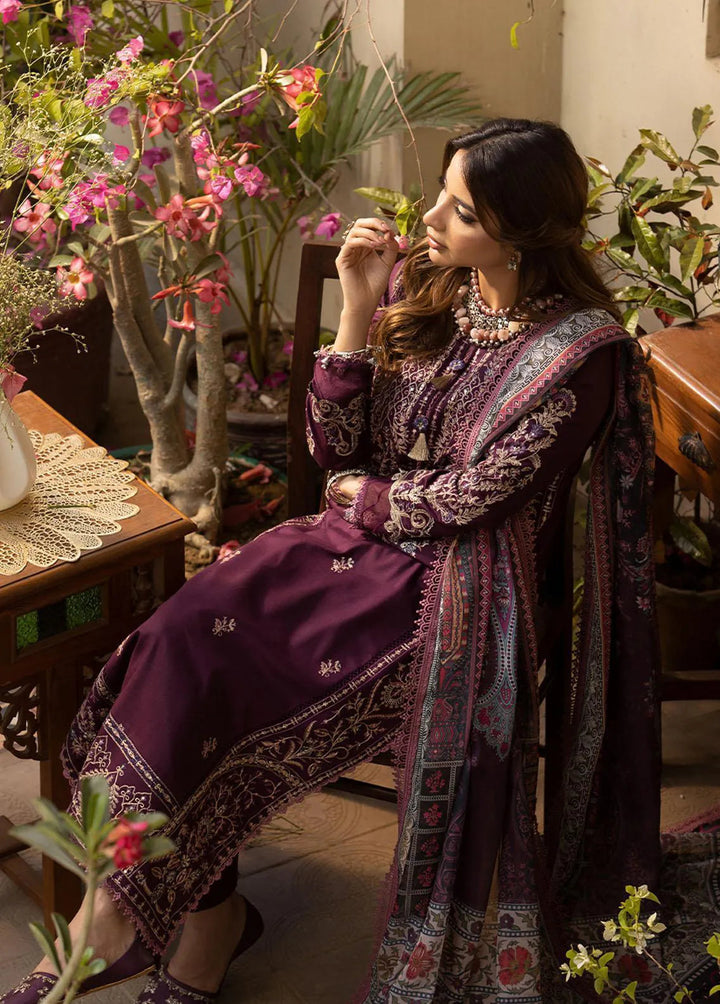 Zarq Barq By Asim Jofa Embroidered Cambric Unstitched Suit 3 Piece AJ23ZB AJZB-02 - Eid Collection