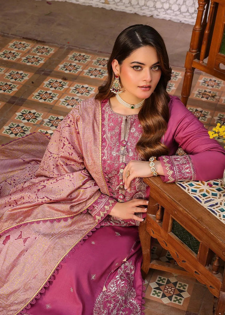 Zarq Barq By Asim Jofa Embroidered Cambric Unstitched Suit 3 Piece AJ23ZB AJZB-07 - Eid Collection