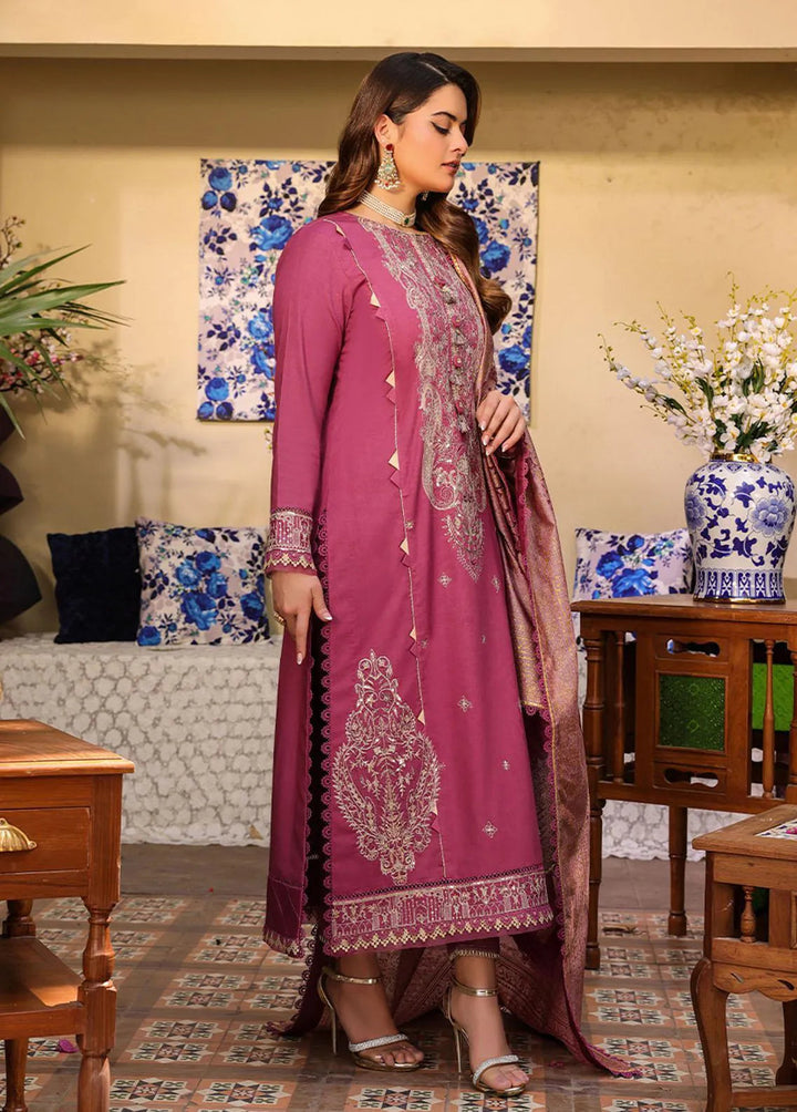 Zarq Barq By Asim Jofa Embroidered Cambric Unstitched Suit 3 Piece AJ23ZB AJZB-07 - Eid Collection