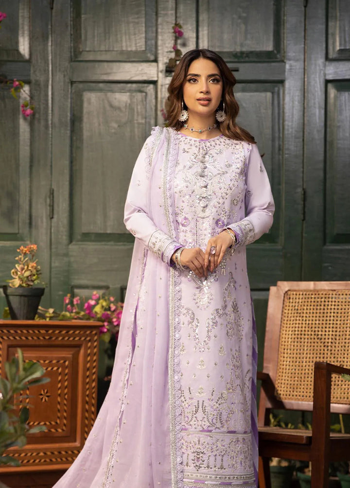 Zarq Barq By Asim Jofa Embroidered Cambric Unstitched Suit 3 Piece AJ23ZB AJZB-08 - Eid Collection