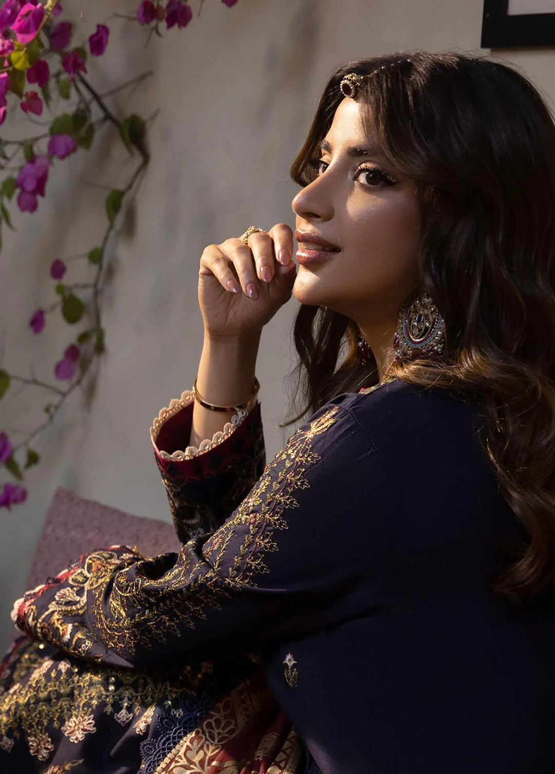 Zarq Barq By Asim Jofa Embroidered Cambric Unstitched Suit 3 Piece AJ23ZB AJZB-22 - Eid Collection