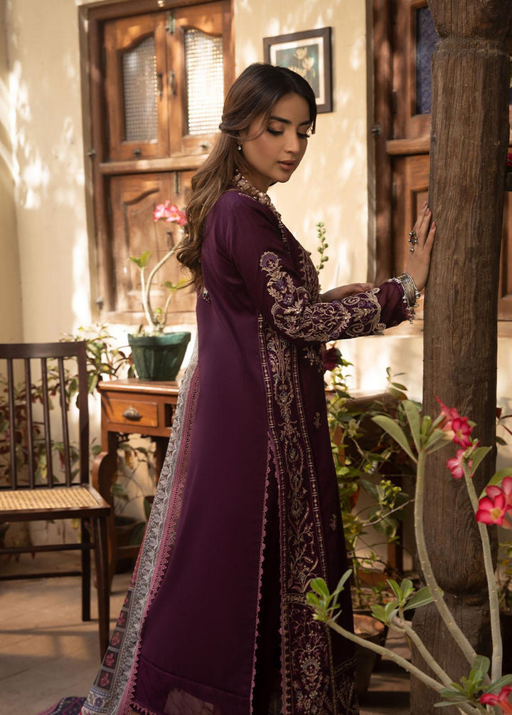 Zarq Barq By Asim Jofa Embroidered Cambric Suits Unstitched 3 Piece AJ23ZB AJZB-02 - Eid Collection