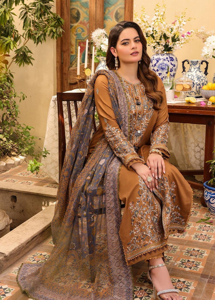 Zarq Barq By Asim Jofa Embroidered Cambric Suits Unstitched 3 Piece AJ23ZB AJZB-05 - Eid Collection