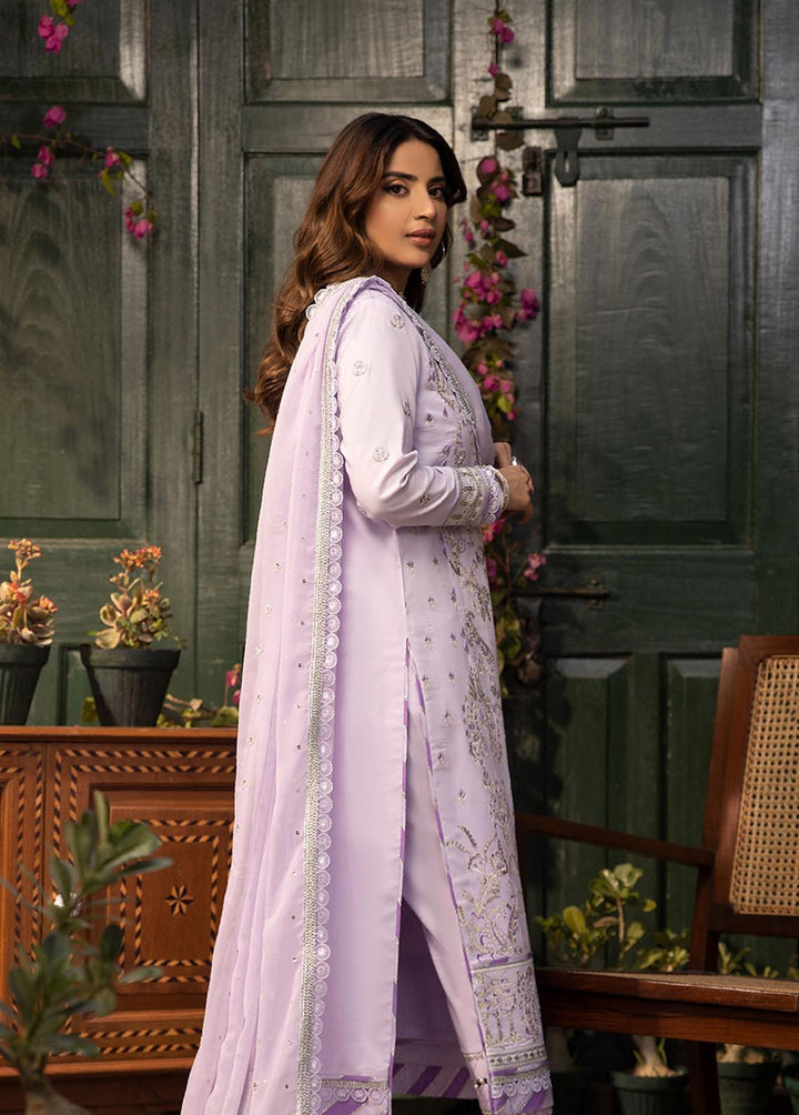 Zarq Barq By Asim Jofa Embroidered Cambric Suits Unstitched 3 Piece AJ23ZB AJZB-08 - Eid Collection