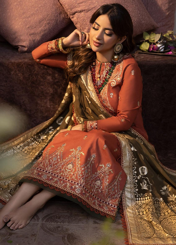 Zarq Barq By Asim Jofa Embroidered Cambric Suits Unstitched 3 Piece AJ23ZB AJZB-14 - Eid Collection