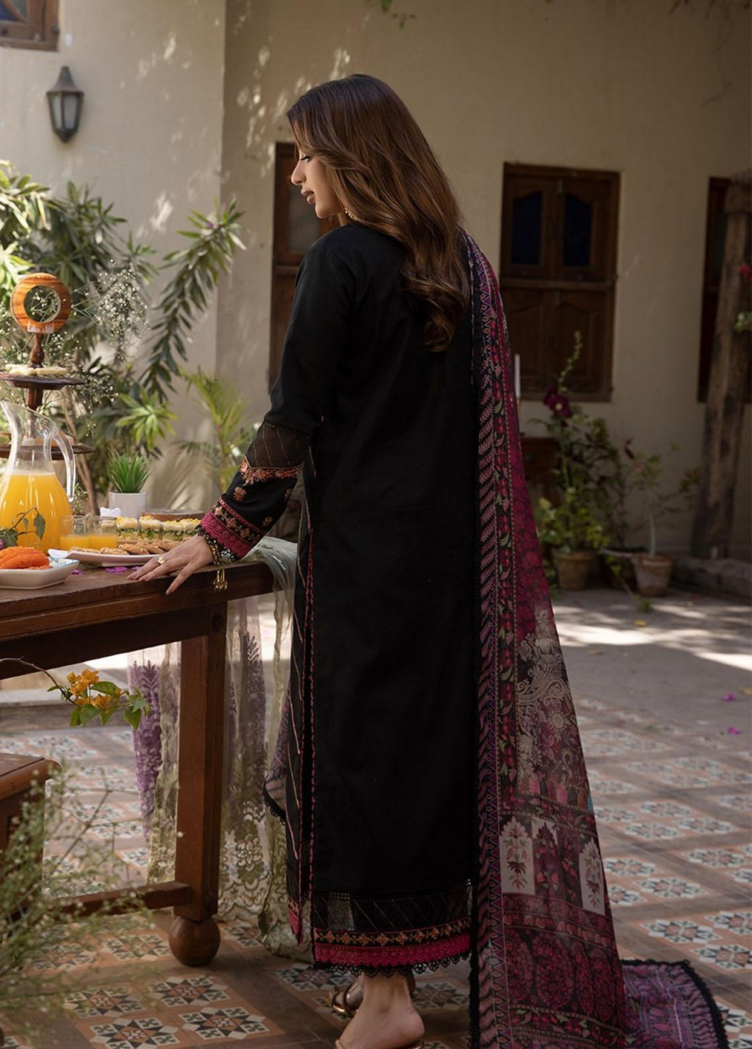 Zarq Barq By Asim Jofa Embroidered Cambric Suits Unstitched 3 Piece AJ23ZB AJZB-18 - Eid Collection