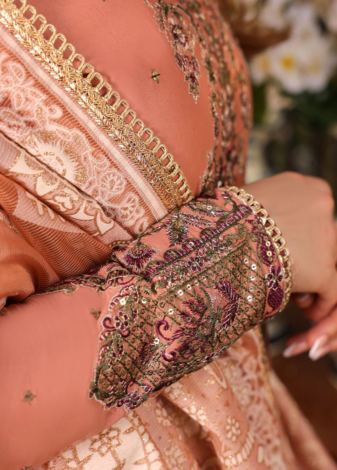 Zarq Barq By Asim Jofa Embroidered Cambric Suits Unstitched 3 Piece AJ23ZB AJZB-23 - Eid Collection