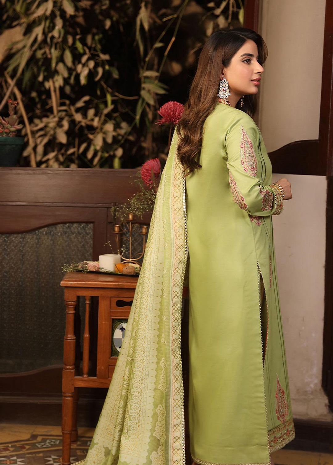 Zarq Barq By Asim Jofa Embroidered Cambric Suits Unstitched 3 Piece AJ23ZB AJZB-24 - Eid Collection