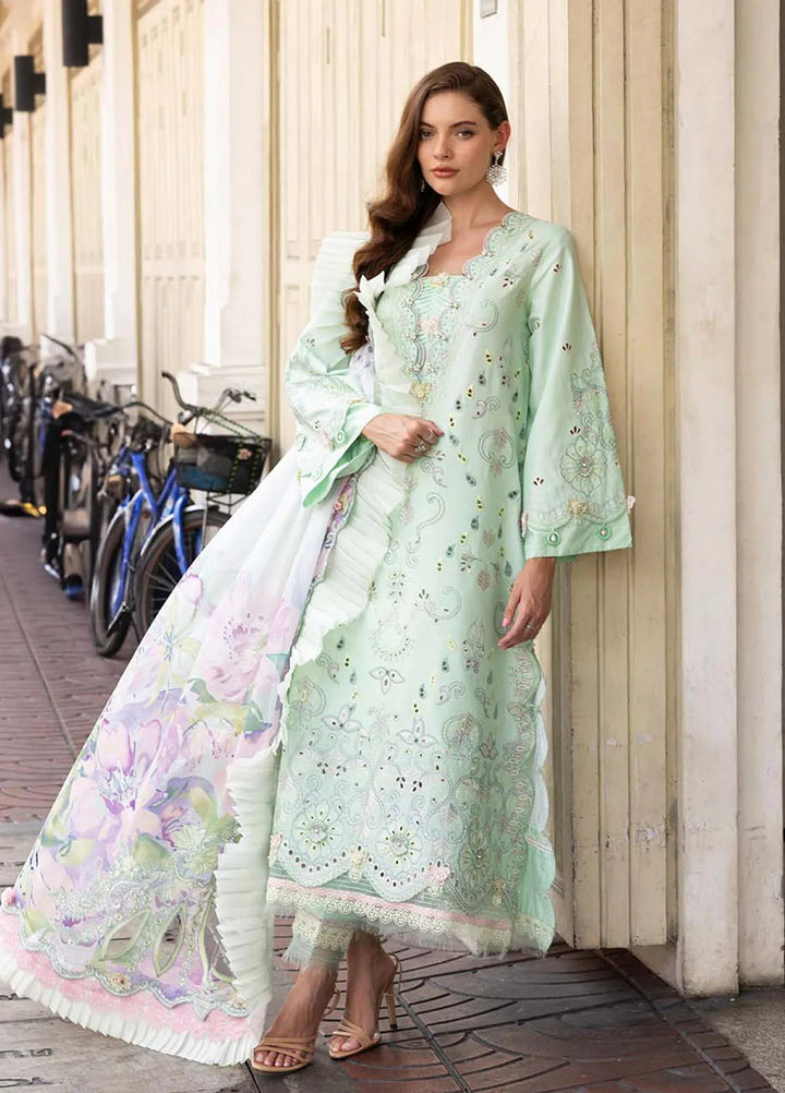 Zarqash Embroidered Lawn Suit Unstitched 3 Piece ZRQ25LL ZQLU 005 Ellis - Summer Collection