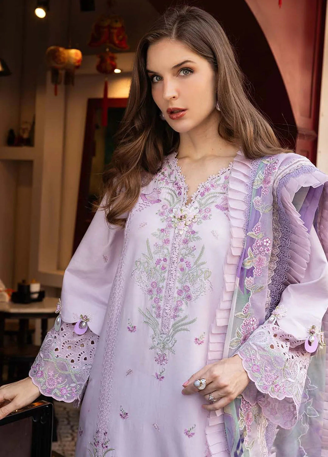 Zarqash Embroidered Lawn Suit Unstitched 3 Piece ZRQ25LL ZQLU 006 Daisy Belle - Summer Collection