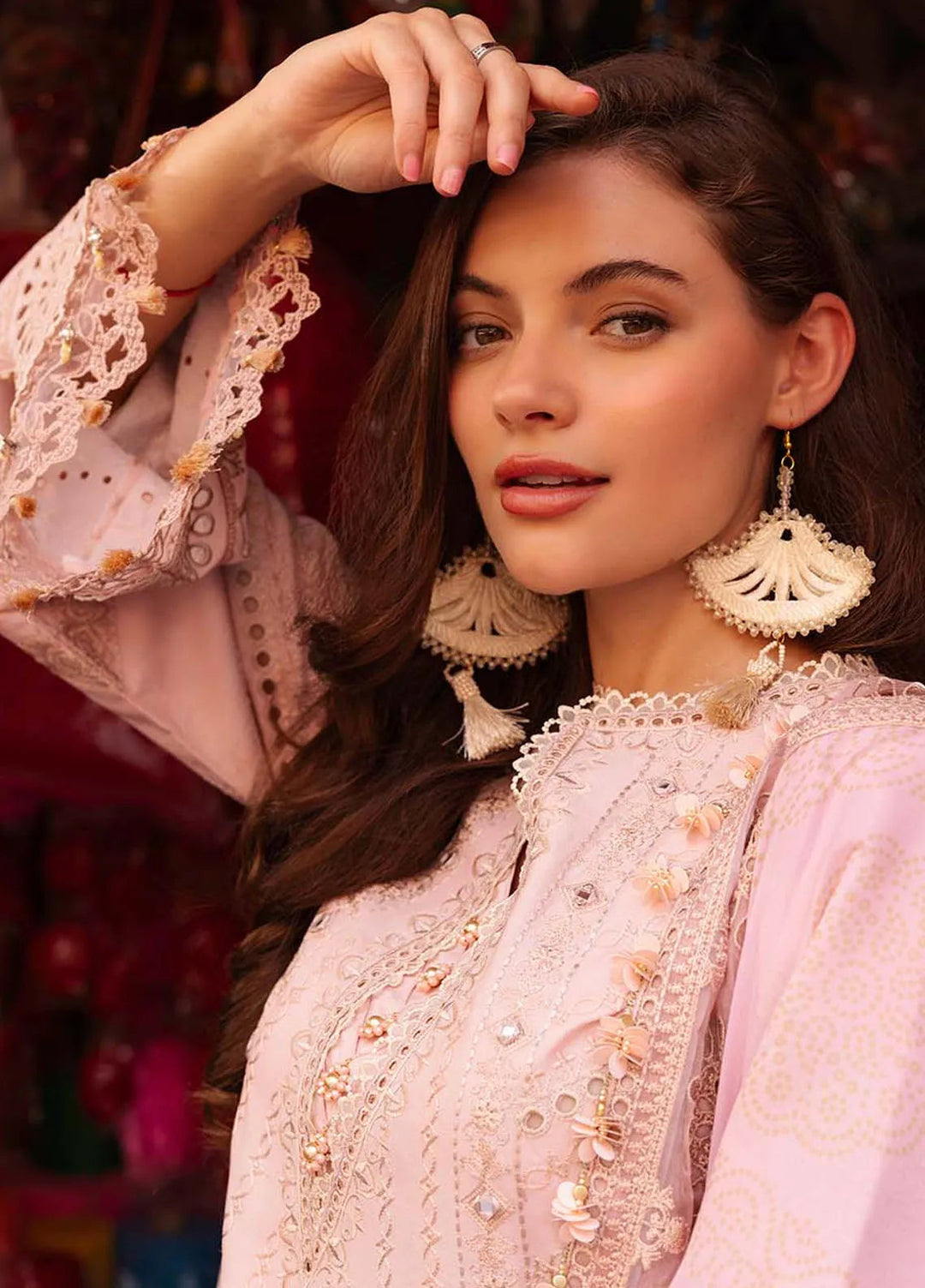 Zarqash Embroidered Lawn Suit Unstitched 3 Piece ZRQ25LL ZQLU 008 Rose Marry - Summer Collection