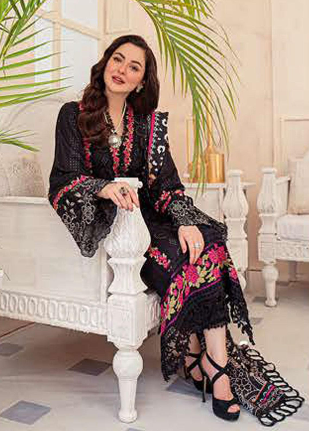 LAMOUR By Zarqash Embroidered Lawn Suits Unstitched 3 Piece ZRQ22L ZQ 002 Raina - Luxury Collection