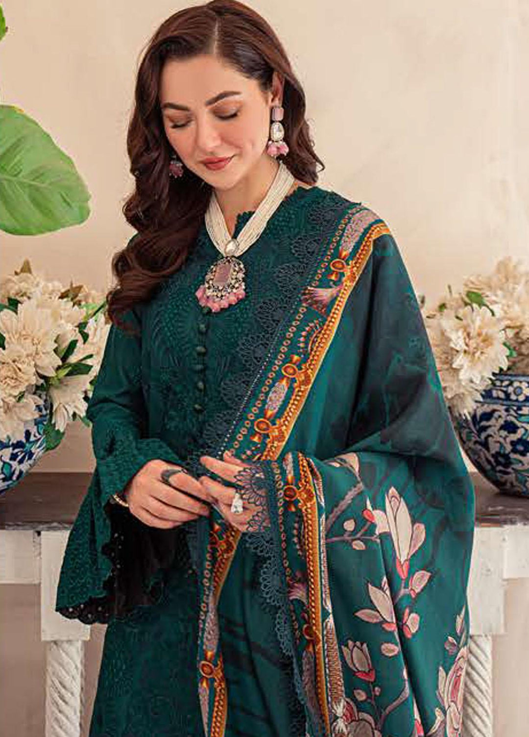 LAMOUR By Zarqash Embroidered Lawn Suits Unstitched 3 Piece ZRQ22L ZQ 003 Ilyana - Luxury Collection