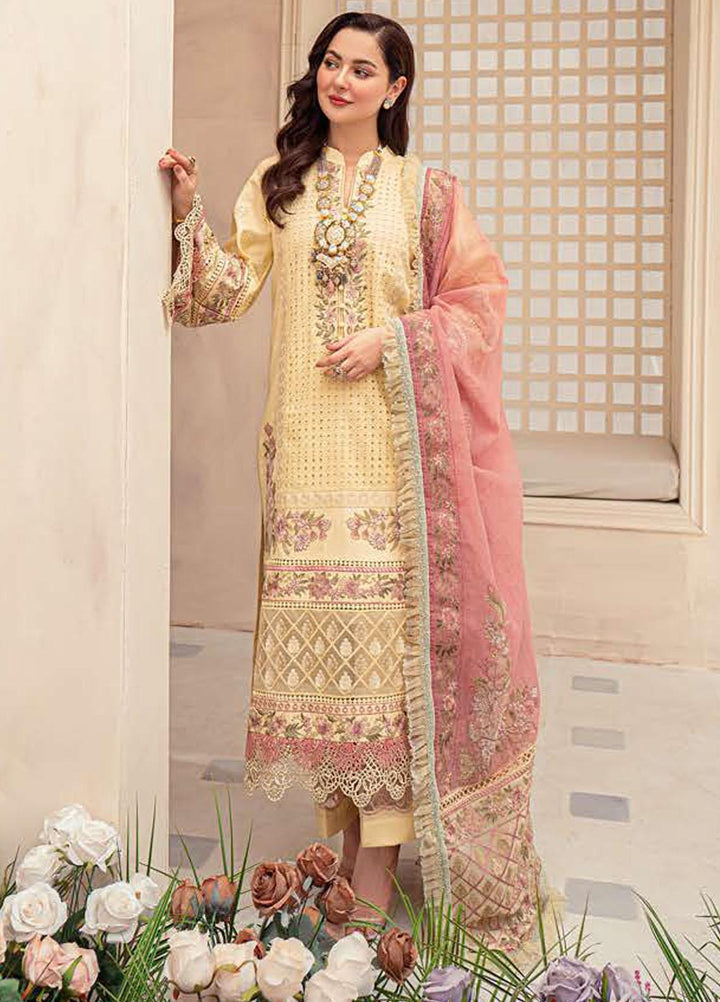 LAMOUR By Zarqash Embroidered Lawn Suits Unstitched 3 Piece ZRQ22L ZQ 010 Soha - Luxury Collection