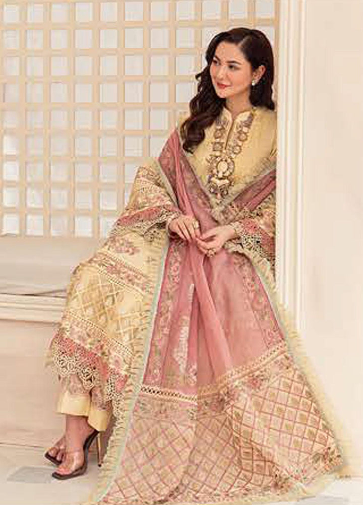 LAMOUR By Zarqash Embroidered Lawn Suits Unstitched 3 Piece ZRQ22L ZQ 010 Soha - Luxury Collection