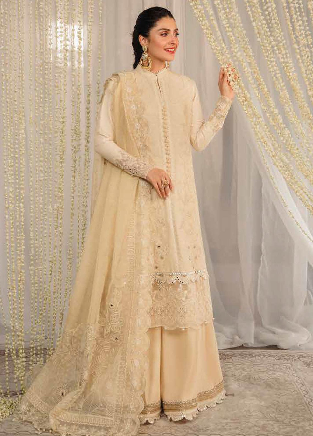 Zarqash Embroidered Lawn Suits Unstitched 3 Piece ZRQ23LL ZQL-001 Oriana - Luxury Collection