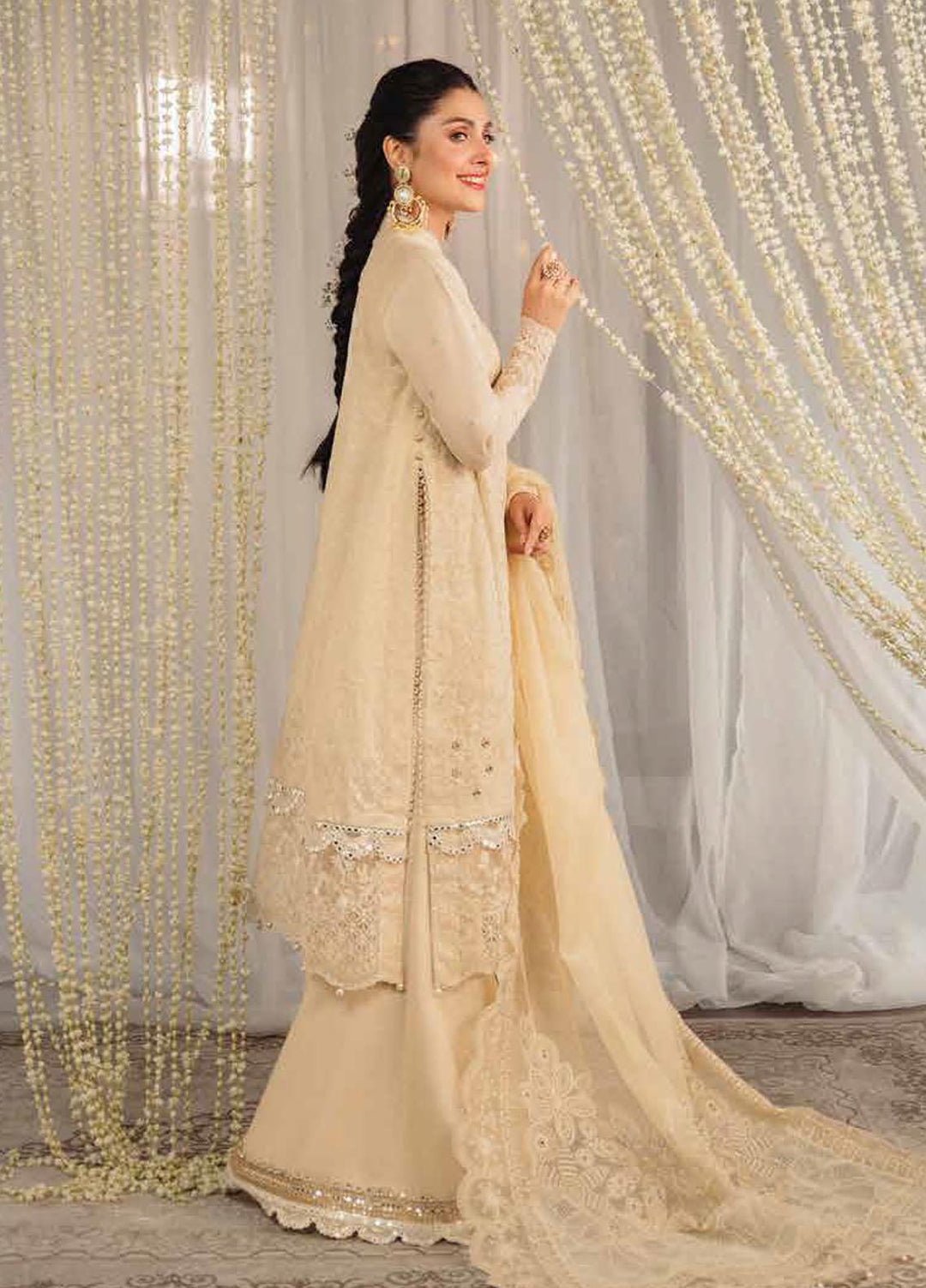 Zarqash Embroidered Lawn Suits Unstitched 3 Piece ZRQ23LL ZQL-001 Oriana - Luxury Collection