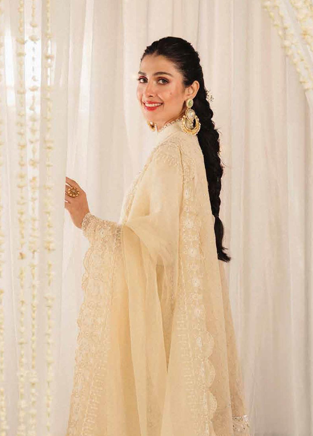 Zarqash Embroidered Lawn Suits Unstitched 3 Piece ZRQ23LL ZQL-001 Oriana - Luxury Collection
