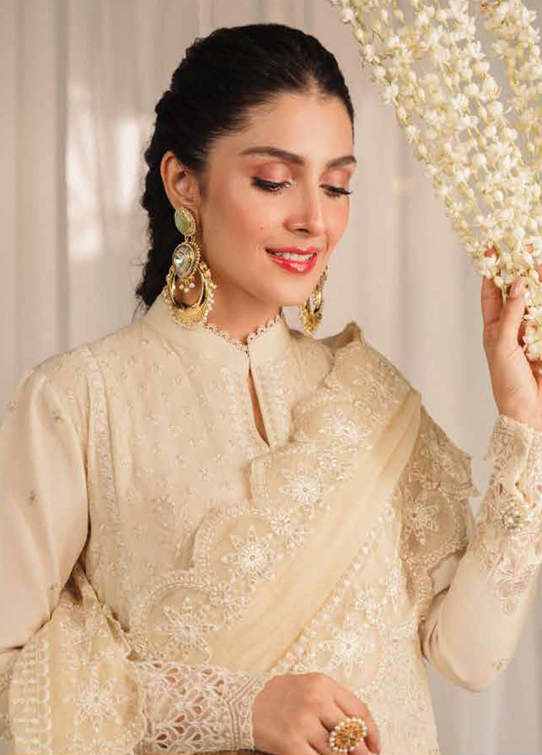 Zarqash Embroidered Lawn Suits Unstitched 3 Piece ZRQ23LL ZQL-001 Oriana - Luxury Collection