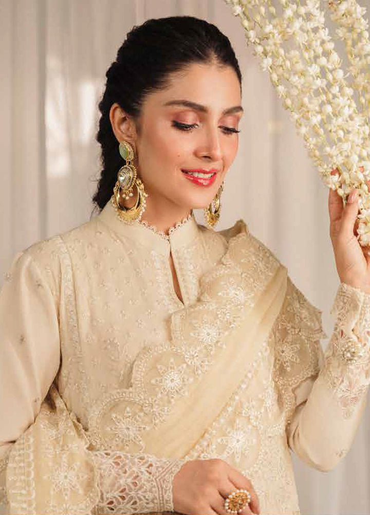 Zarqash Embroidered Lawn Suits Unstitched 3 Piece ZRQ23LL ZQL-001 Oriana - Luxury Collection