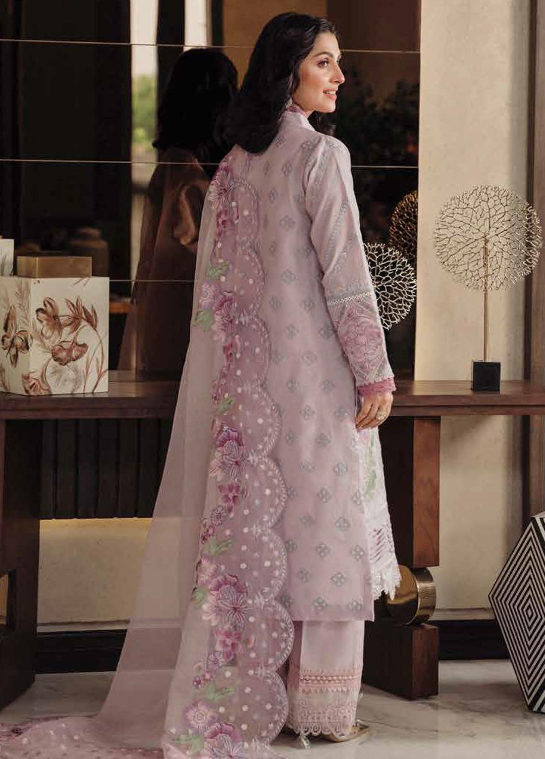 Zarqash Embroidered Lawn Suits Unstitched 3 Piece ZRQ23LL ZQL-005 Vaia - Luxury Collection