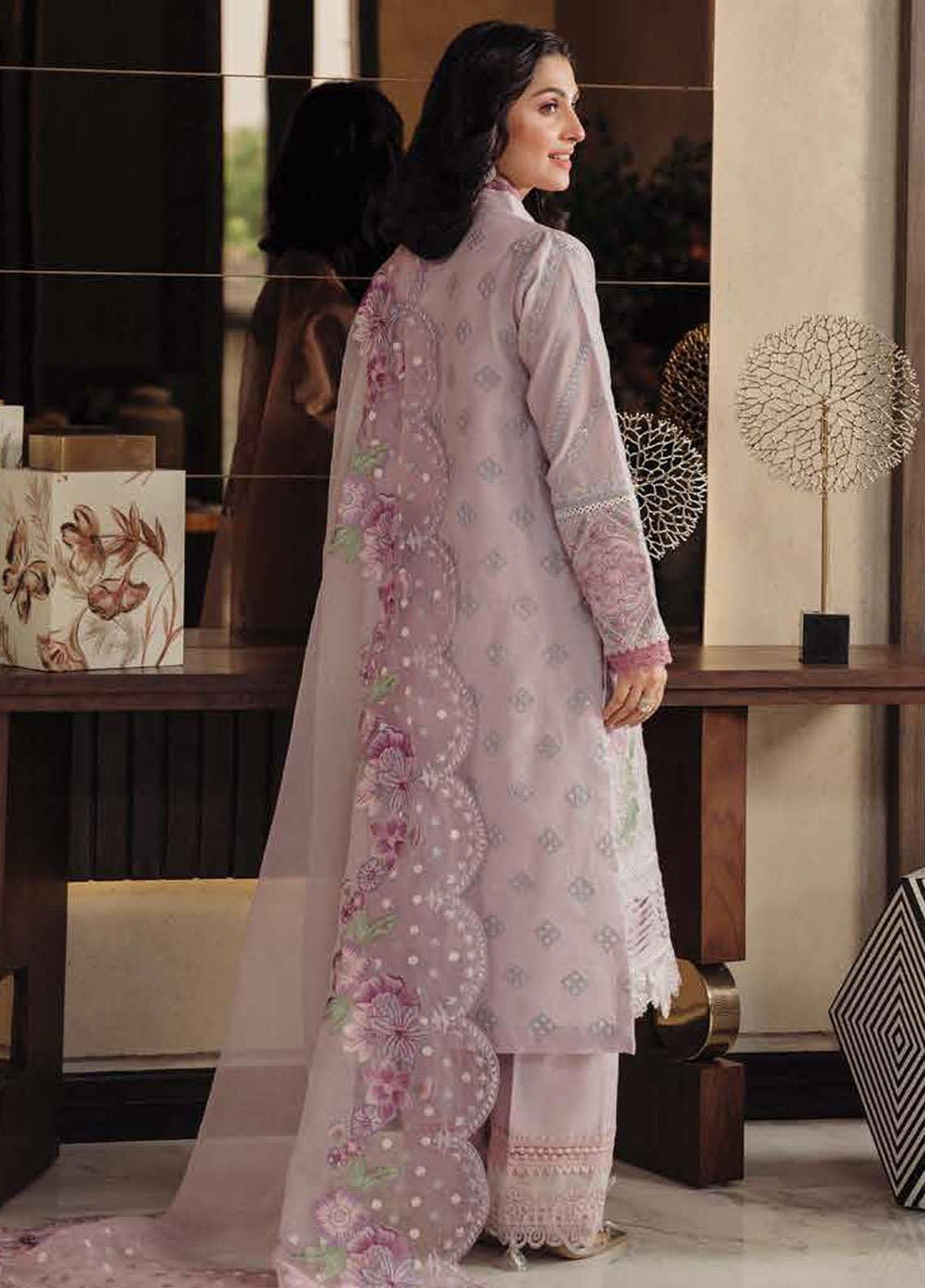 Zarqash Embroidered Lawn Suits Unstitched 3 Piece ZRQ23LL ZQL-005 Vaia - Luxury Collection