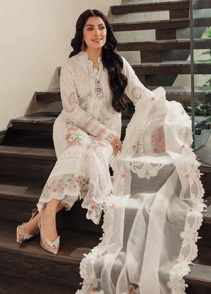 Zarqash Embroidered Lawn Suits Unstitched 3 Piece ZRQ23LL ZQL-006 Naya - Luxury Collection