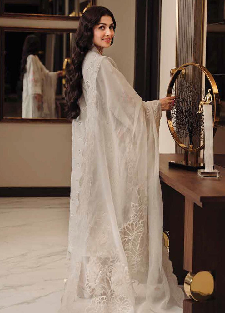 Zarqash Embroidered Lawn Suits Unstitched 3 Piece ZRQ23LL ZQL-007 Izel - Luxury Collection