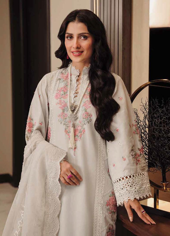 Zarqash Embroidered Lawn Suits Unstitched 3 Piece ZRQ23LL ZQL-007 Izel - Luxury Collection