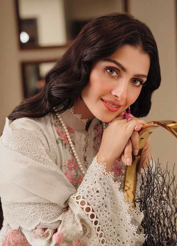 Zarqash Embroidered Lawn Suits Unstitched 3 Piece ZRQ23LL ZQL-007 Izel - Luxury Collection