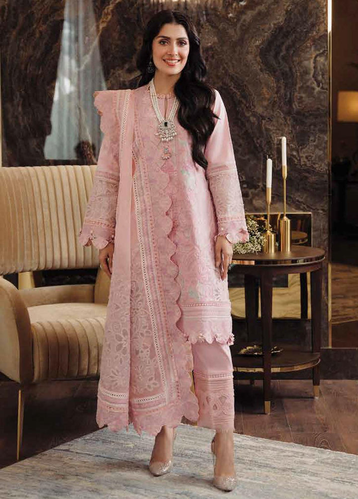 Zarqash Embroidered Lawn Suits Unstitched 3 Piece ZRQ23LL ZQL-008 Amara - Luxury Collection