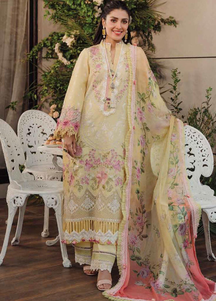 Zarqash Embroidered Lawn Suits Unstitched 3 Piece ZRQ23LL ZQL-009 Rosella - Luxury Collection