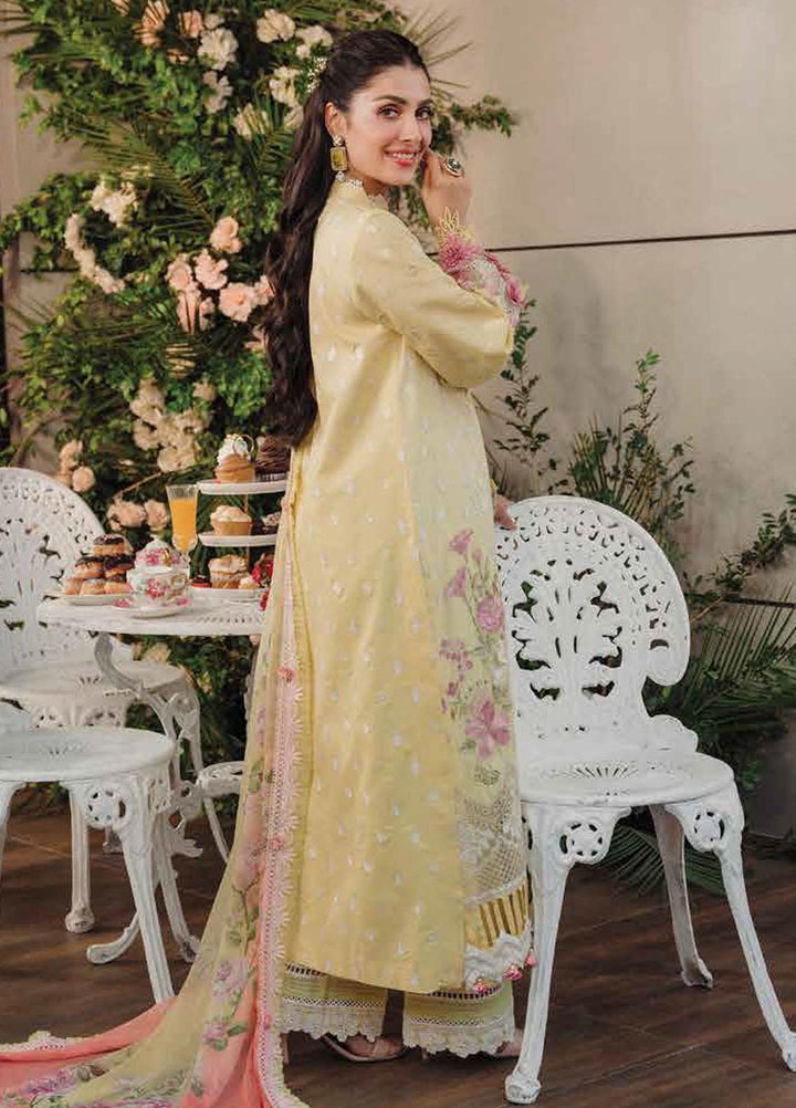 Zarqash Embroidered Lawn Suits Unstitched 3 Piece ZRQ23LL ZQL-009 Rosella - Luxury Collection