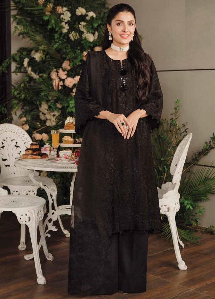 Zarqash Embroidered Lawn Suits Unstitched 3 Piece ZRQ23LL ZQL-010 Nox - Luxury Collection