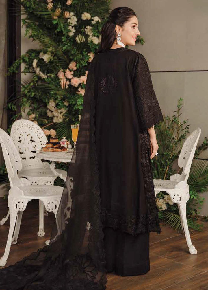 Zarqash Embroidered Lawn Suits Unstitched 3 Piece ZRQ23LL ZQL-010 Nox - Luxury Collection