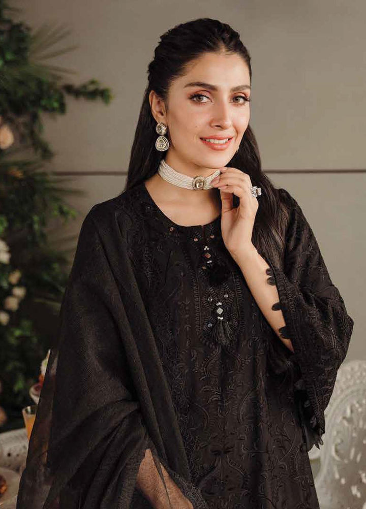 Zarqash Embroidered Lawn Suits Unstitched 3 Piece ZRQ23LL ZQL-010 Nox - Luxury Collection