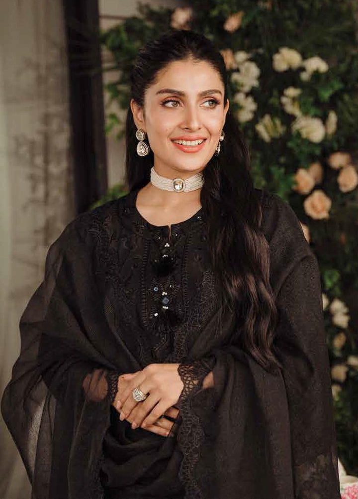 Zarqash Embroidered Lawn Suits Unstitched 3 Piece ZRQ23LL ZQL-010 Nox - Luxury Collection