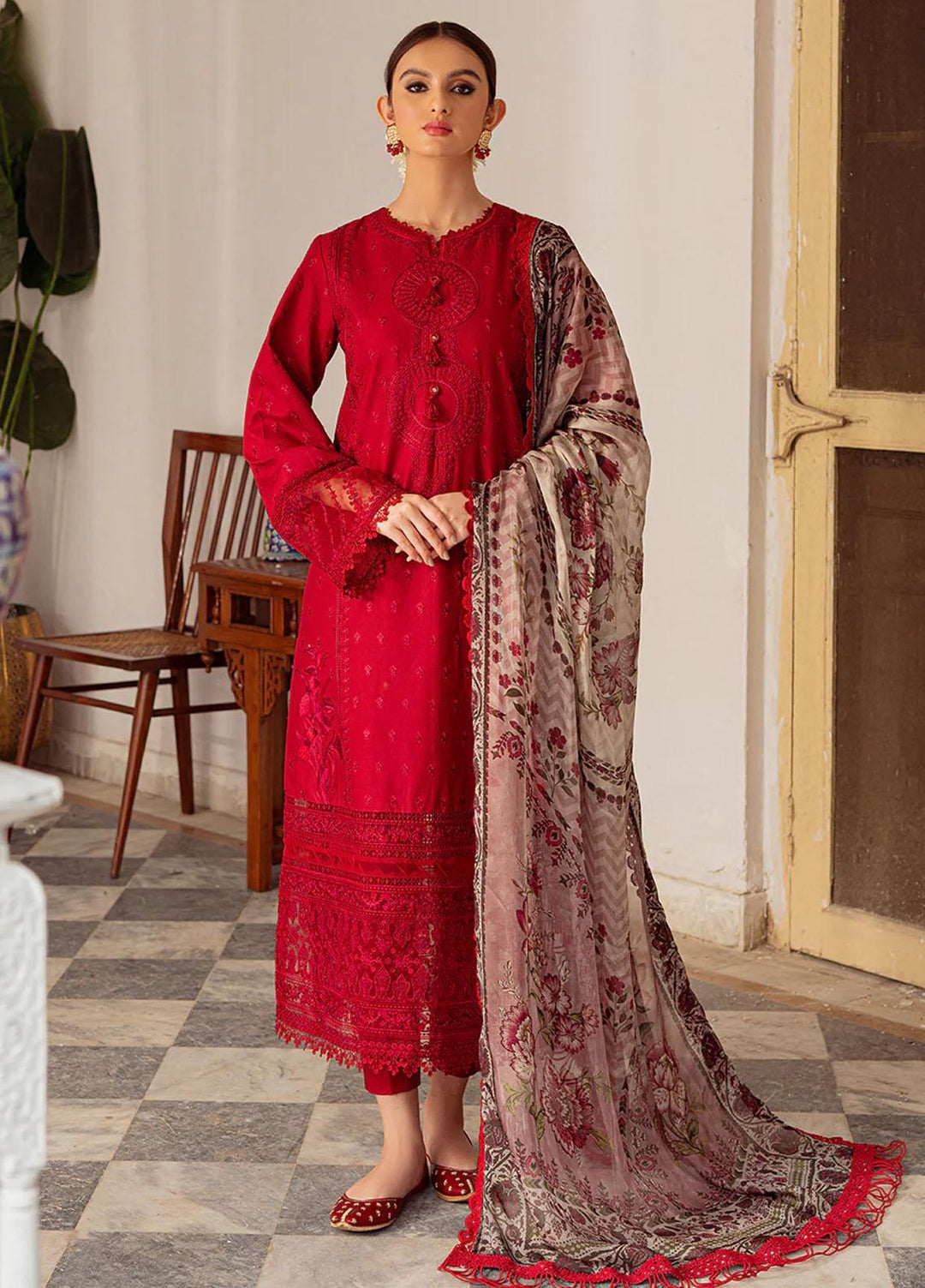 Tresor Luxe By Zarqash Embroidered Lawn Suits Unstitched 3 Piece ZRQ23T ZQ 10A - Luxury Collection