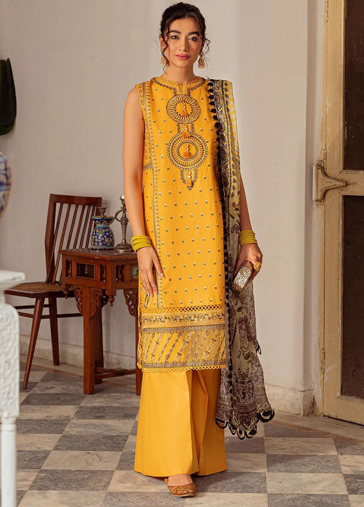 Tresor Luxe By Zarqash Embroidered Lawn Suits Unstitched 3 Piece ZRQ23T ZQ 10B - Luxury Collection