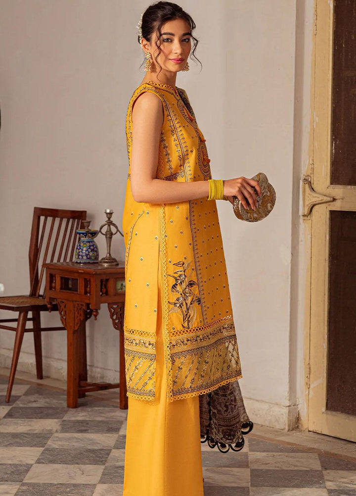 Tresor Luxe By Zarqash Embroidered Lawn Suits Unstitched 3 Piece ZRQ23T ZQ 10B - Luxury Collection