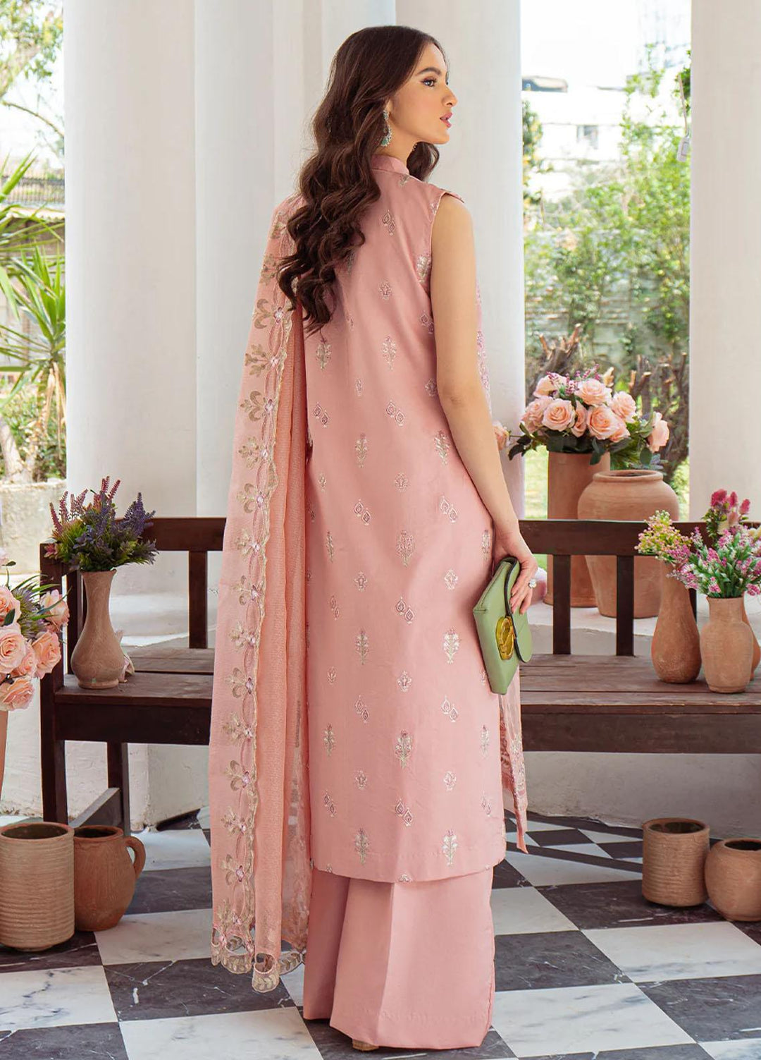 Tresor Luxe By Zarqash Embroidered Lawn Suits Unstitched 3 Piece ZRQ23T ZQ 11B - Luxury Collection