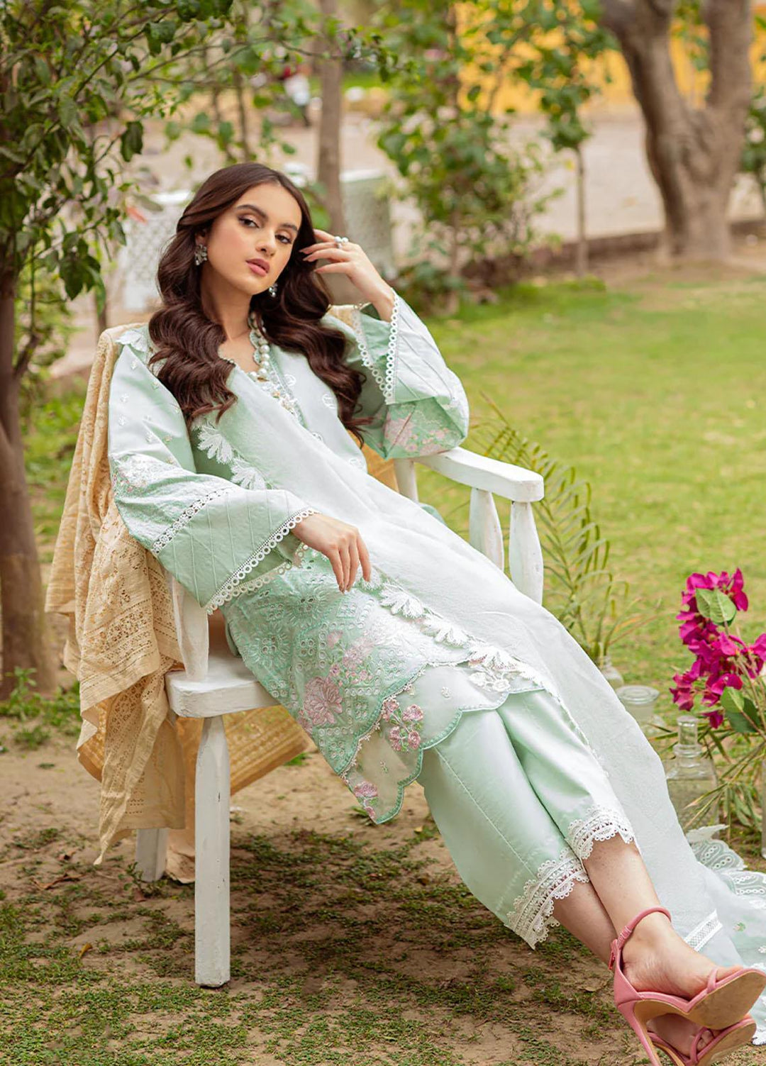 Tresor Luxe By Zarqash Embroidered  Suits Unstitched 3 Piece ZRQ23T ZQ 12B - Luxury Collection