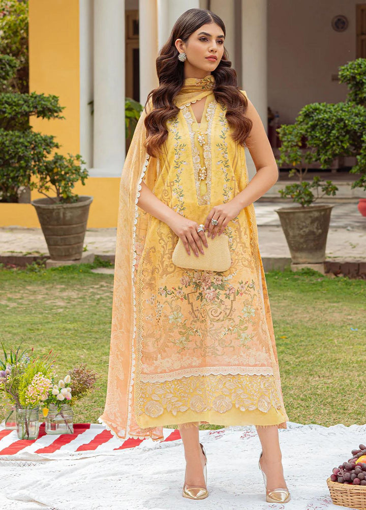 Tresor Luxe By Zarqash Embroidered Schiffli Suits Unstitched 3 Piece ZRQ23T ZQ 1A - Luxury Collection