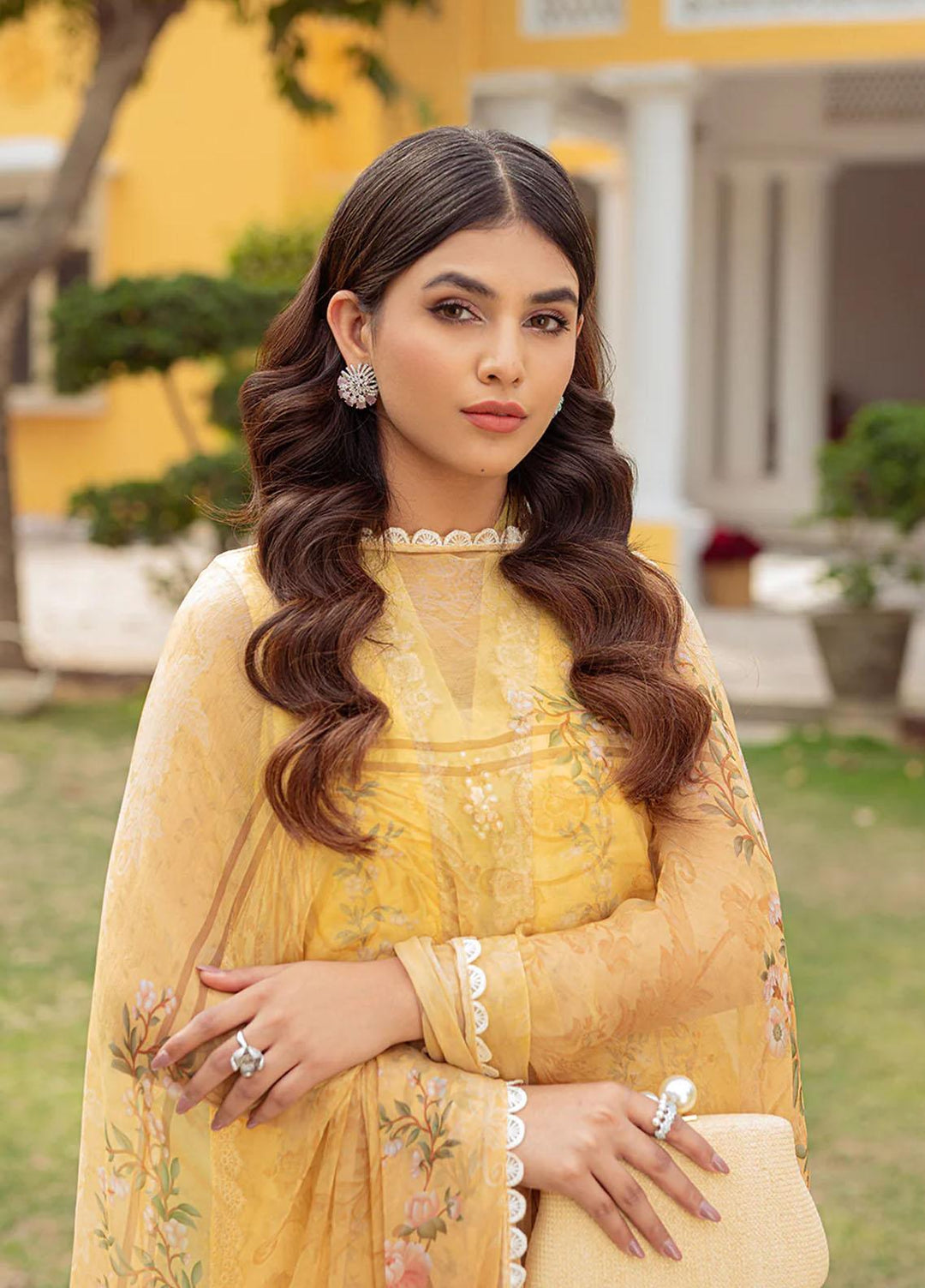 Tresor Luxe By Zarqash Embroidered Schiffli Suits Unstitched 3 Piece ZRQ23T ZQ 1A - Luxury Collection