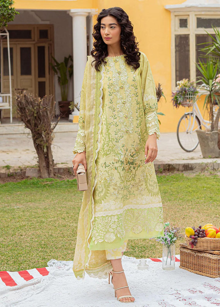 Tresor Luxe By Zarqash Embroidered Schiffli Suits Unstitched 3 Piece ZRQ23T ZQ 1B - Luxury Collection