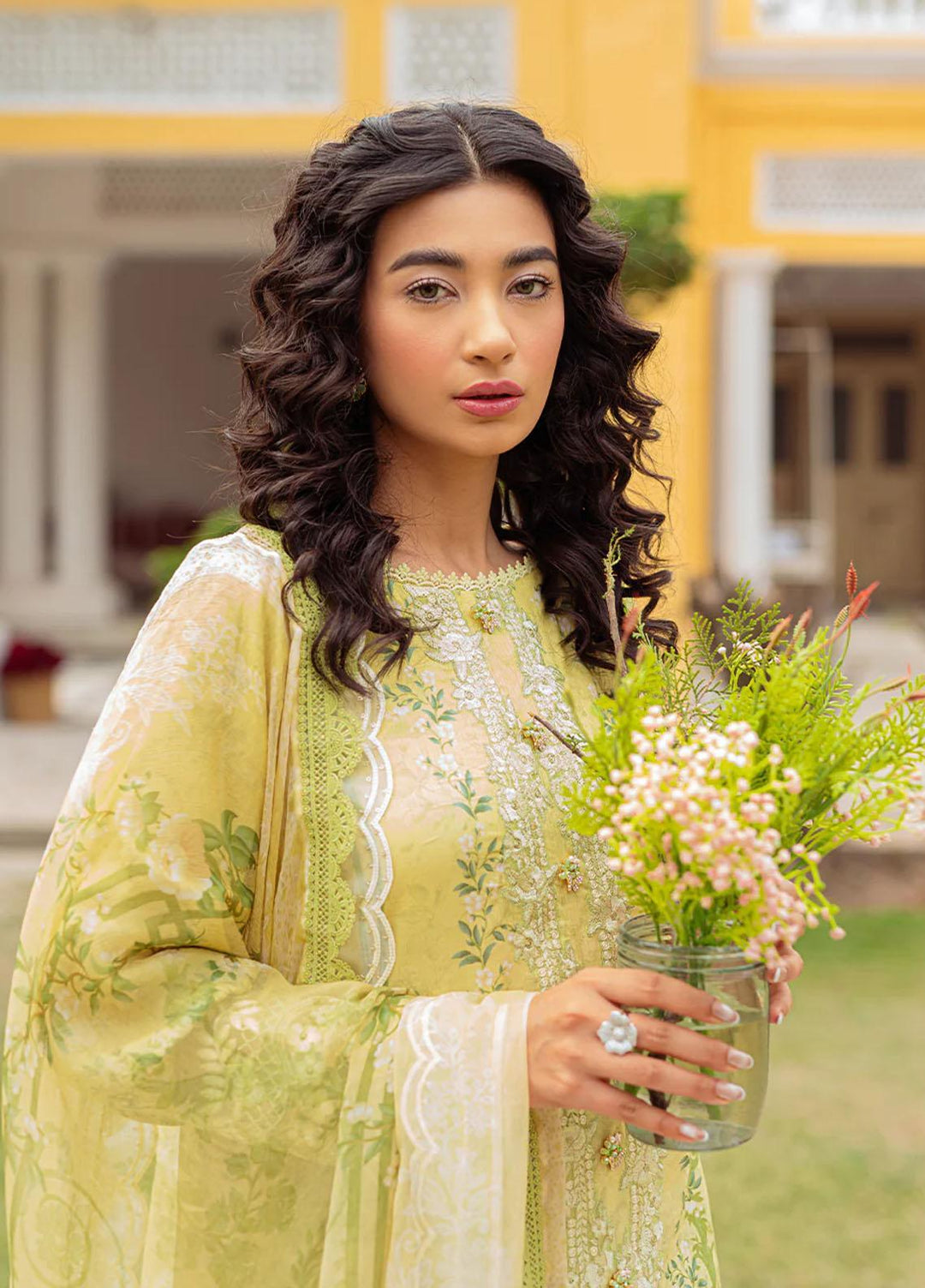 Tresor Luxe By Zarqash Embroidered Schiffli Suits Unstitched 3 Piece ZRQ23T ZQ 1B - Luxury Collection