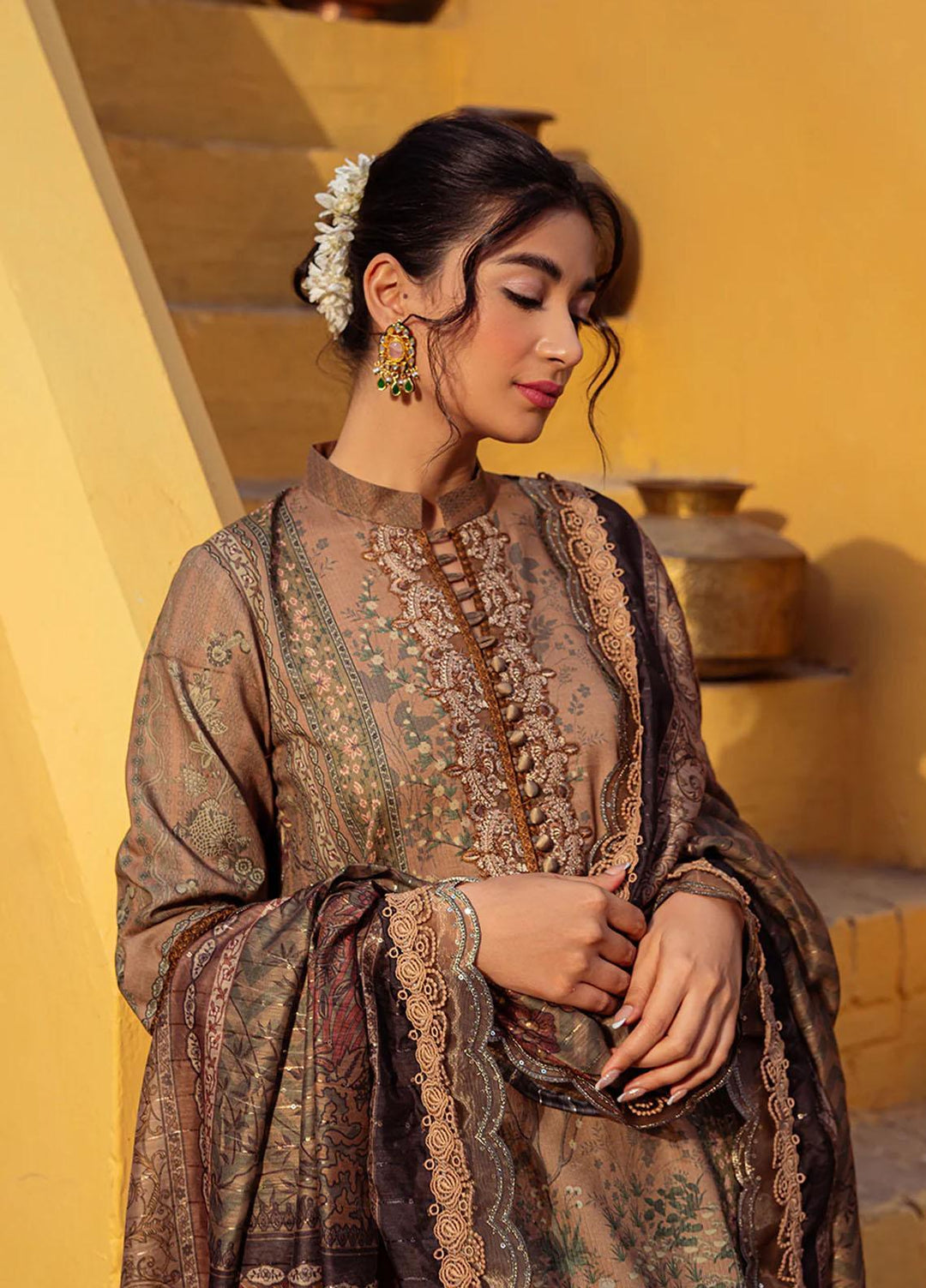 Tresor Luxe By Zarqash Embroidered  Suits Unstitched 3 Piece ZRQ23T ZQ 3A - Luxury Collection